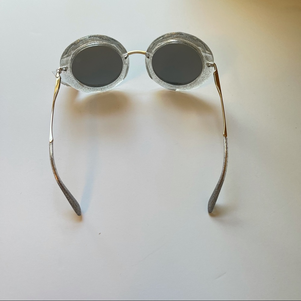# Dolce and Gabbana Round Frame Glitter Acetate Sunglasses In Silver New - Picture 8 of 16